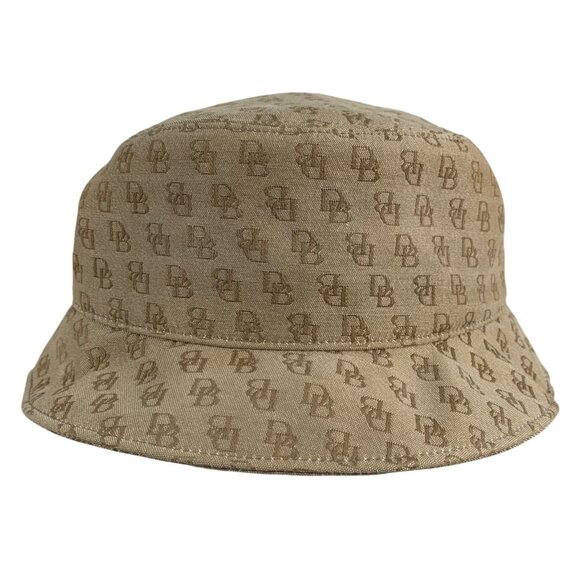 DOONEY & BOURKE Bucket Hat Beige Monogram All Over Print Size M - Picture 2 of 10